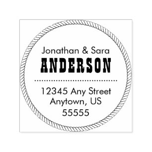 Round Rope Frame Return Address Self-inking Stamp