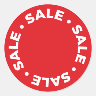 Round Sale.Sale. Red Stickers