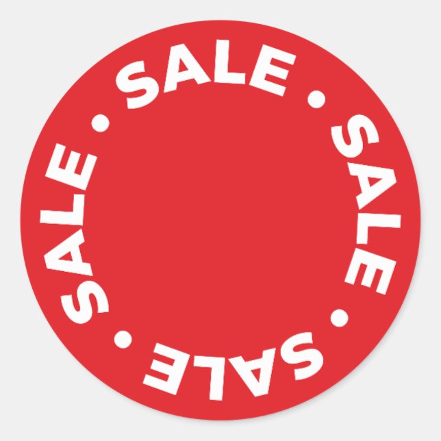 Round Sale.Sale. Red Stickers (Front)