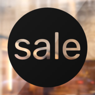 Round sale sign black transparent