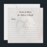 Round Sand Dollar Blank Advice Wedding Cards<br><div class="desc">Words of advice card for the newlyweds.  Blank sand dollar round or square cards with custom wording at the top.  Lines are provided for guests to leave fun words of advice for the couple.  Choose round or square cards - will come with white envelopes.</div>