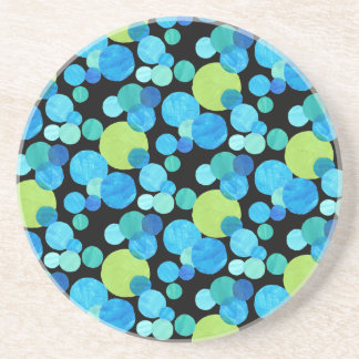 Round Sandstone Coaster, Blue Moons Pattern Coaster