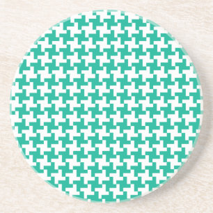 Round Sandstone Coaster, Emerald Green Dogtooth Coaster