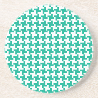 Round Sandstone Coaster, Emerald Green Dogtooth Coaster