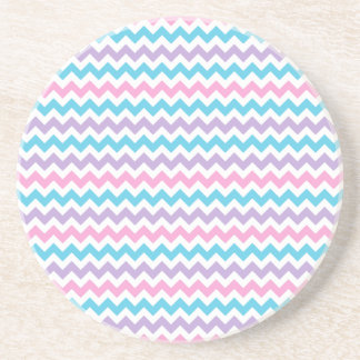 Round Sandstone Coaster, Multicolor Chevrons Coaster