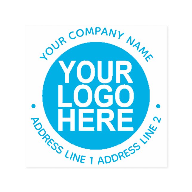Round Self-Inking Return Address Stamp with Logo (Design)