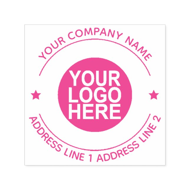Round Self-Inking Return Logo Stamp With Address (Design)