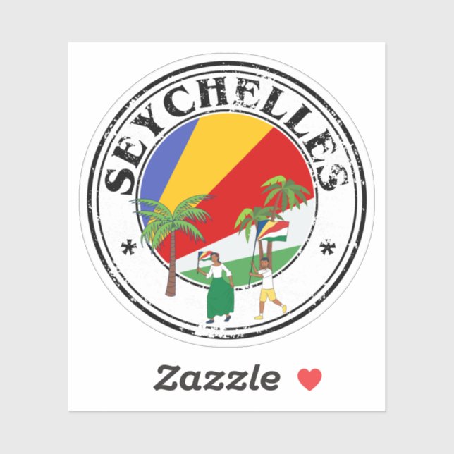 Round Seychelles Flag Seal Sticker-Perfect Laptop  (Sheet)