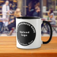 Round Shape Business Brand on Black Combo Mug