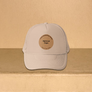 Round Shape Business Brand on Khaki Trucker Hat