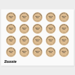 Round Shape Business Brand on Light Brown Sticker