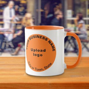 Round Shape Business Brand on Orange Colour Combo Mug