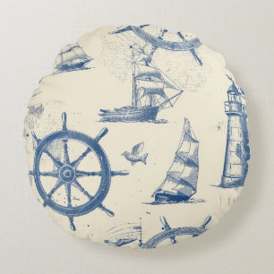 Round-Shaped Gingerbread Cookie with Marine Eleme Round Cushion