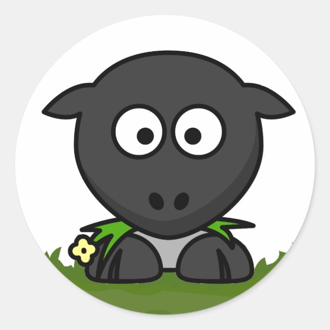 Round Sheep Classic Round Sticker (Front)