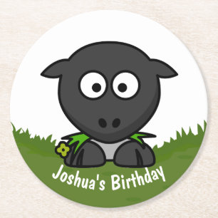 Round Sheep Round Paper Coaster