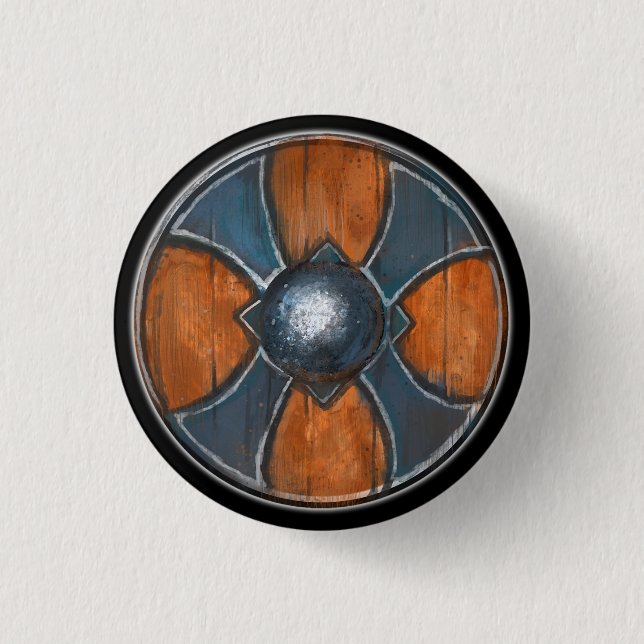 Round Shield Button - Blue Cross Emblem (Front)