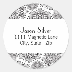 Round Silver Flame Address Labels