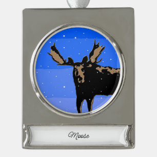 round silver plated banner ornament