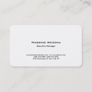 Round Simple Plain Professional Modern Black White Business Card