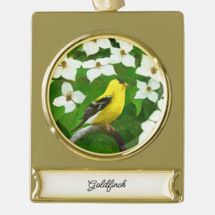 round-small gold plated banner ornament