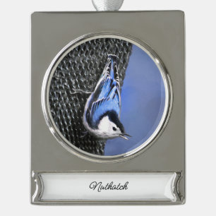 round-small silver plated banner ornament