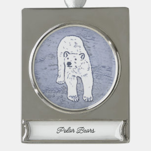round-small silver plated banner ornament