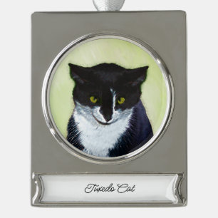 round-small silver plated banner ornament
