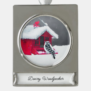 round-small silver plated banner ornament