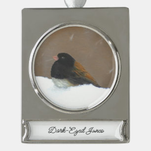 round-small silver plated banner ornament