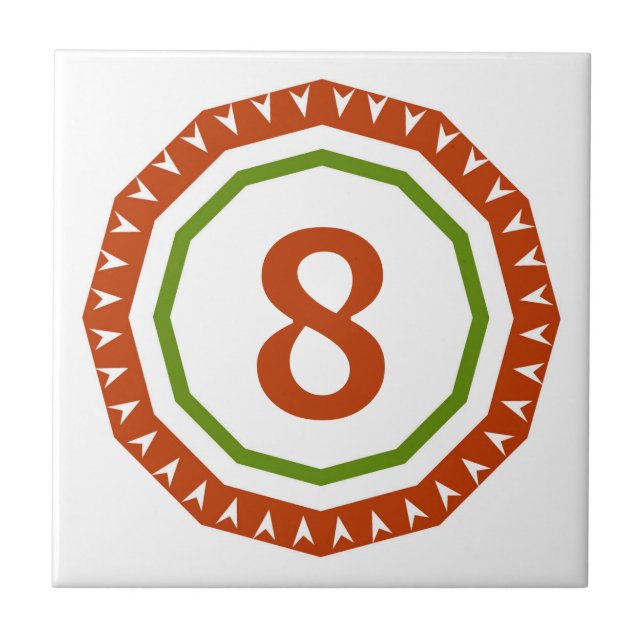 Round Spanish Letter House Number Tiles (Front)