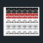 Round Square Washable Clothing ID Red, Black, Gray<br><div class="desc">Red,  Black,  White,  and Gray washable clothing sticker with JBHS VMA logo. Customize name and phone number.</div>