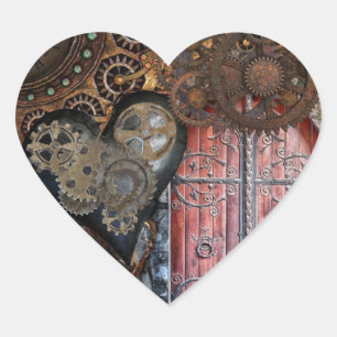 Round Steampunk Door Pocket Watch  Wedding Sticker