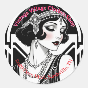 Round Sticker for Small Business Vintage Clothing