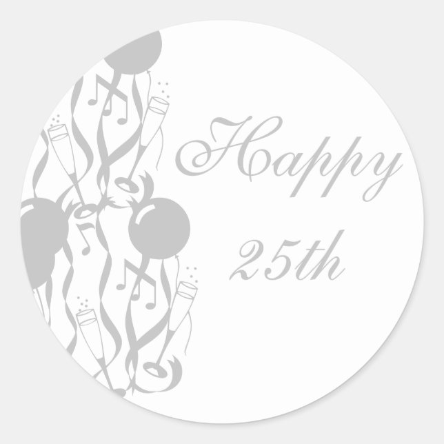 Round Sticker Happy 25h Anniversary (Front)