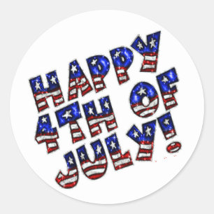 Round Sticker/Happy 4th of July Classic Round Sticker