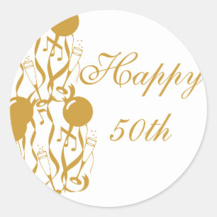 Round Sticker Happy 50h Anniversary