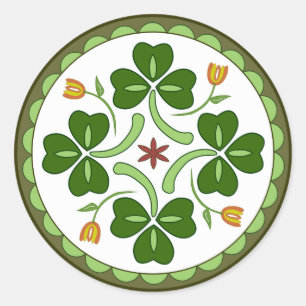 Round Sticker - Irish Good Luck Hex