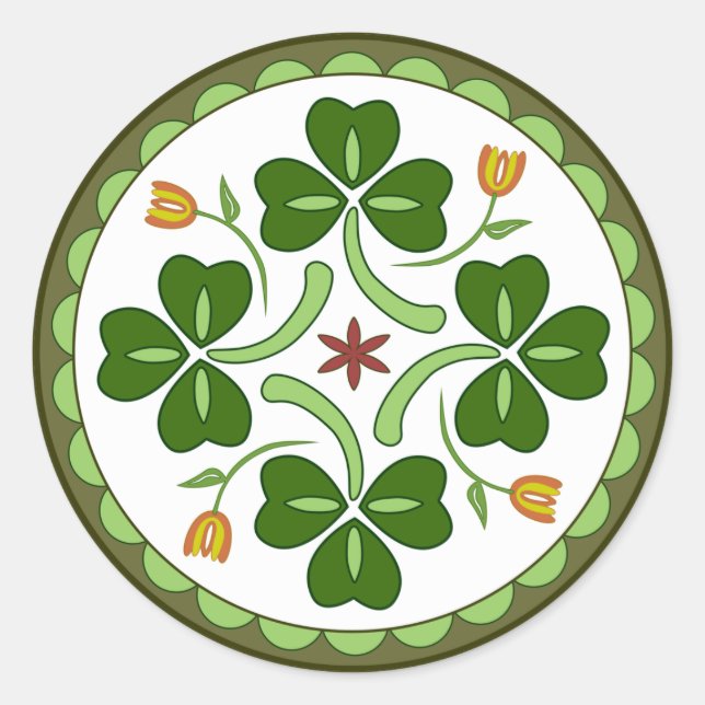 Round Sticker - Irish Good Luck Hex (Front)