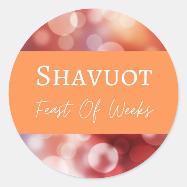 Round Sticker Label Shavuot Feast Of Weeks (Front)