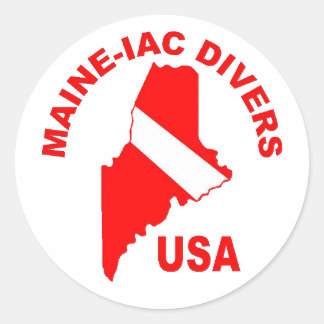 Round Sticker Maniac Divers Clasic Logo