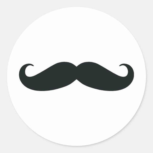 Round Sticker - Moustache (Front)