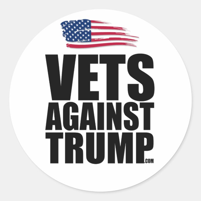 Round Sticker - Vets Against Trump (Front)