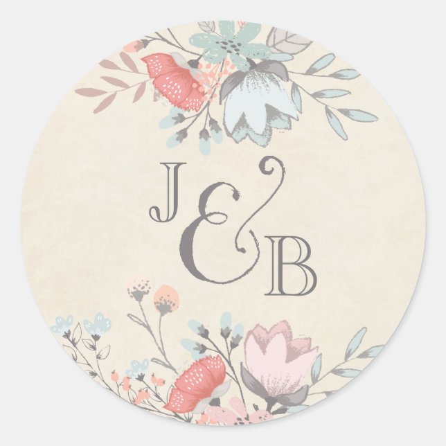 ROUND STICKER | Vintage Bicycle Wedding Collection (Front)