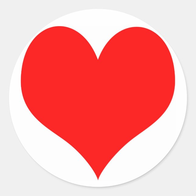 Round sticker with a Red Heart in the middle (Front)