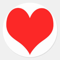 Round sticker with a Red Heart in the middle