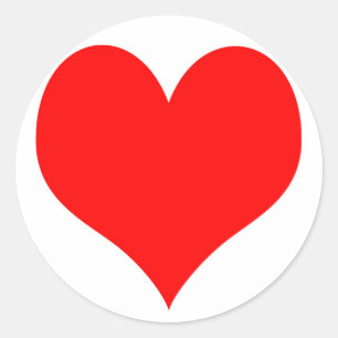 Round sticker with a Red Heart in the middle