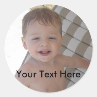 Round Sticker with Custom Text and Image