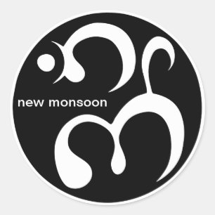 Round Stickers 3" Sheet of 6 New Monsoon Logo