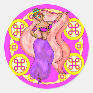 Round Stickers - Belly Dancer