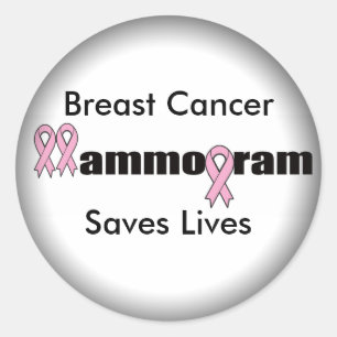 Round Stickers - Breast Cancer Mammogram